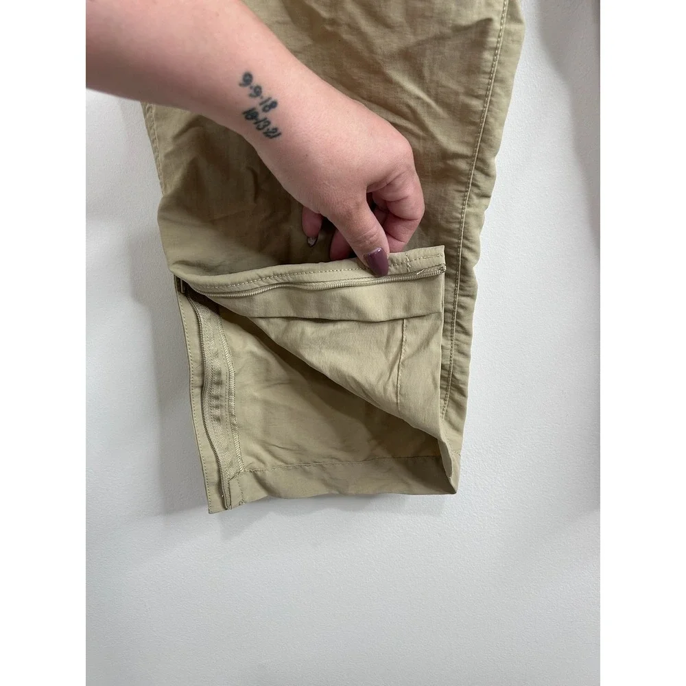 The North Face Mens 38x32 Khaki Convertible Zip Off‎ Hiking Pants UPF 40+ Belted